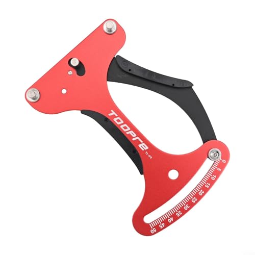 Bicycle Spoke Tension Meter Measuring Tool, Wheel Repair Indicator for Road Bike, Aluminum Alloy Construction CNC Finishing Suitable for Round and Flat Spokes(Red)
