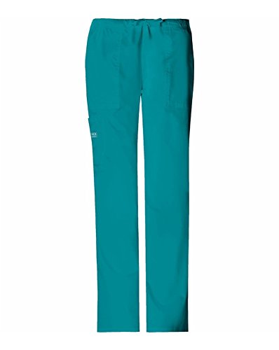 Cherokee Women's Workwear Core Stretch Drawstring Cargo Scrubs Pant, Teal Blue, XX-Large