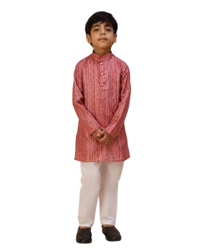 Image of Pro-Ethic Style Developer Kids Boys Kurta Pyjama Set, Festive, Ethnic Wear Set, Cotton, Striped Print (S-295)