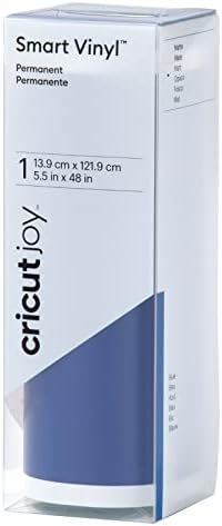 Cricut Joy Smart Permanent Vinyl, Blue - 4ft Roll (5.5' x 48'), Matte Finish - Compatible with Cricut Joy Machine, Matless Cutting for Long cuts (4ft Shapes, 20ft Repeated cuts)