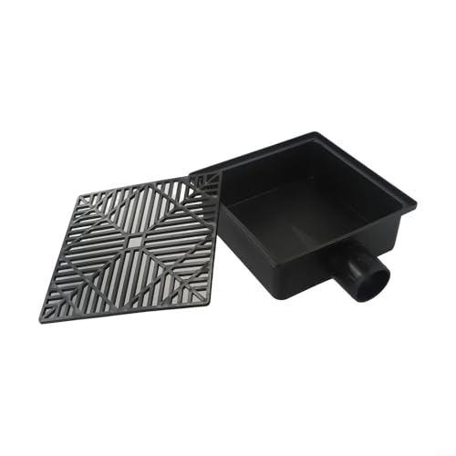 BEAZOOM Kit de drenaje subterráneo de bajo perfil para lavabo con tubo de PVC extensible para gestión de aguas pluviales en césped, patios, pasarelas, para color negro, 905 x 905 pulgadas