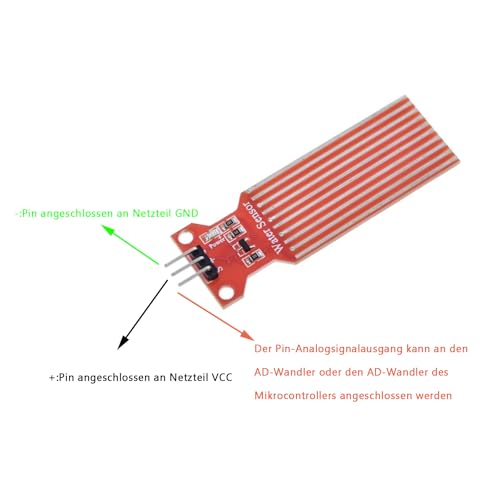 10 pcs DC 3V-5V 20mA Wasserstandssensor,Füllstand Flüssigkeitsoberfläche Tiefe Höhenerkennung Sensor für Arduino