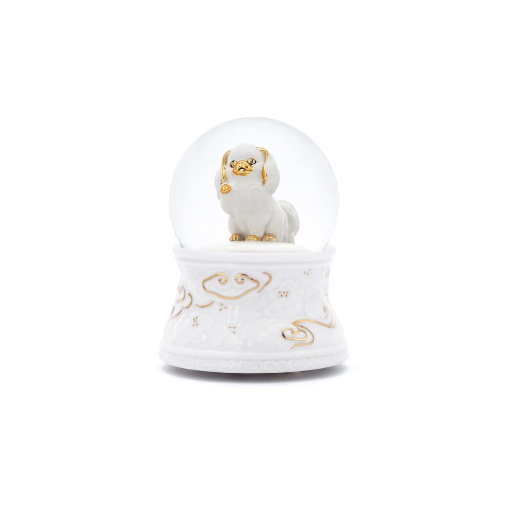 Caja de música de bola de cristal del zodiaco perro Laifu regalo infantil XCC