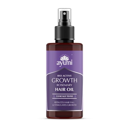 Ayumi Rosemary Oil for Hair Growth Spray|100% Natural Clinically Proven Hair Growth & Dandruff Treatment | Active Bio Oil For Dry Scalp Treatment with Pure Castor Oil & Coconut Oil for Hair |3.4 Fl Oz