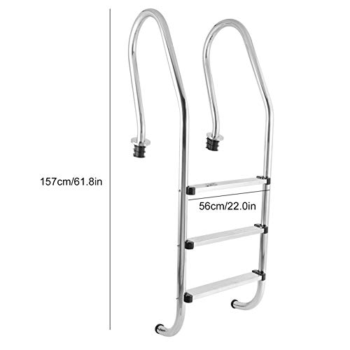 Escalera para piscina de acero inoxidable de 3 escalones miniatura 4