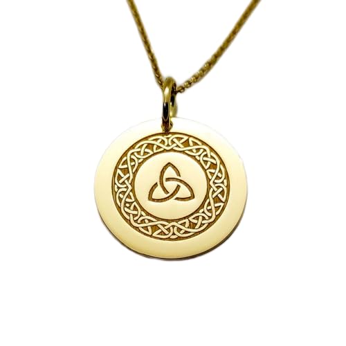Collier nœud celtique jaune en argent 925, le cadeau Triquetra idéal pour femme