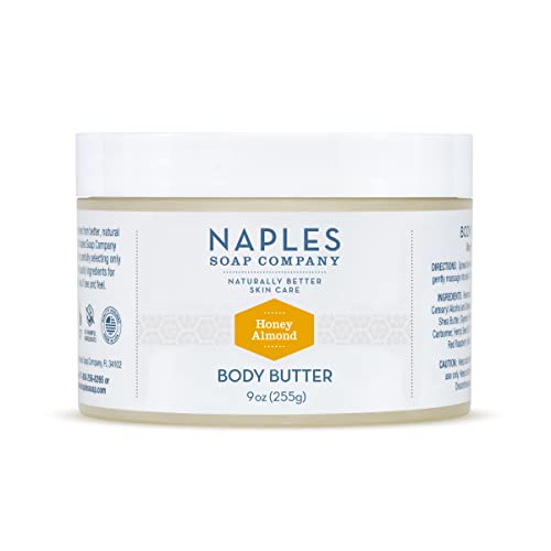 Naples Natural Body Butter - Rich Cocoa Shea Body Butter Made For Women With No Harmful Ingredients - Natural Skin Care For Nourished And Moisturized Skin - 9 oz, Honey Almond