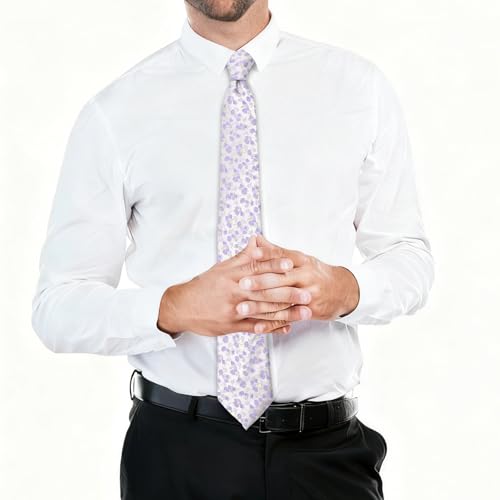 Image of Floral Ties for Men Satin Mens Tie Flower Printed Neck Tie Wedding Party Business