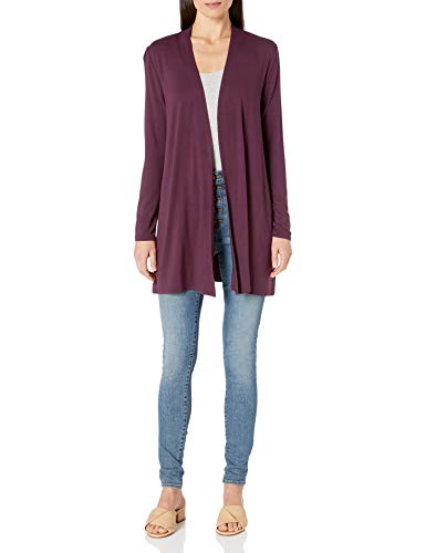 Amazon Essentials Women s Long-Sleeve Open-Front Cardigan, Burgundy, Medium