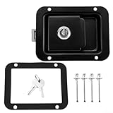 Gettimore Wohnmobilschloss mit Schlüssel, festes Nietenset, Einbauschrank für Türschloss, Wohnmobil, Anhänger, 11,9 cm für L x 9,2 cm B, für Schwarz