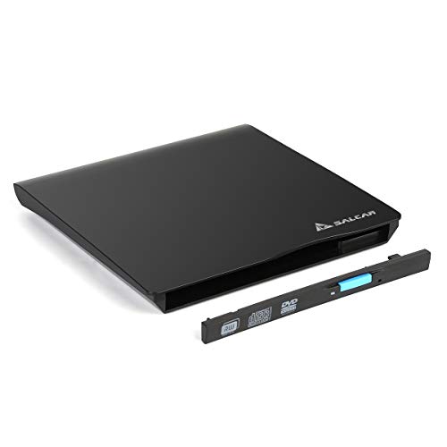 SALCAR Laufwerksgehäuse extern Slimline SATA USB2.0 (External Super Drive Caddy Box) Plug & Play für 9,5mm CD/DVD Laufwerk Brenner (Schwarz)