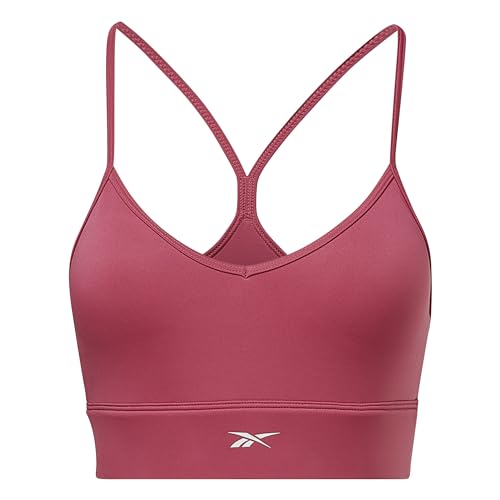 Image of Reebok Women's Satin 91% PES /9% El-Interlock-Hydrophilic Finish /Print-Digital Sublimation-Disperse Classic Workout Sports Bra