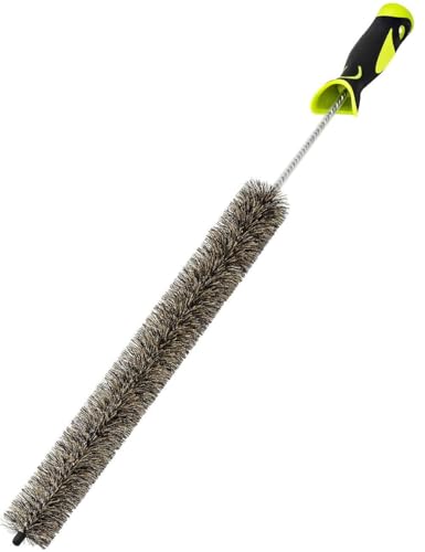 Cepillo limpiador de radiadores de cerdas, 81 cm cepillo de radiadores de alambre trenzado flexible. Con cabeza de silicona y tubo protector para evitar cualquier arañazo