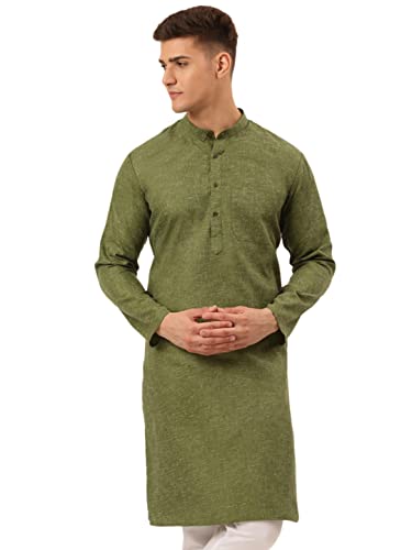 Image of Jompers Men's Cotton Ethnic Solid Kurta.