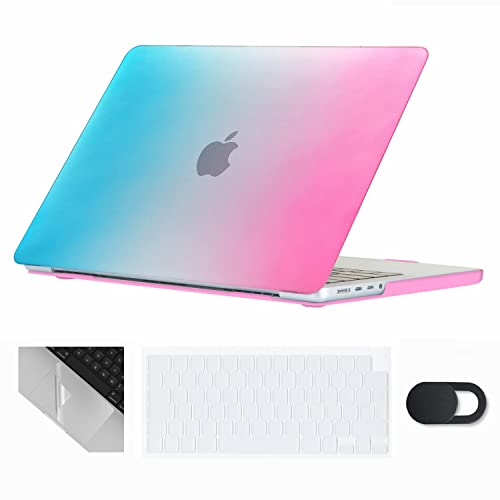Se7enline Compatible with MacBook Air 13.6 inch Case M4/M3/M2 2022-2025 for Mac Air 13-inch A2681/A3113/A3240 Laptop Hard Shell Case with Keyboard Cover & Webcam Cover & Trackpad Protector,Rainbow