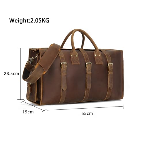 Crazy Horse Leather Travel Duffel Bag for Men and Women Carry On Bags Weekender Business Suitcase2