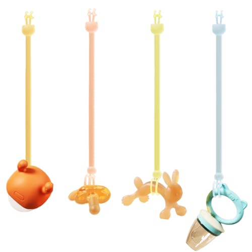 IKOPFLN Pack de 4 chupetero silicona para chupetes para niños y niñas