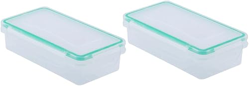 HAOX Caja de almacenamiento de batería, caja de batería segura organizada seca dura 2 piezas con ranuras para senderismo para baterías 18650 para