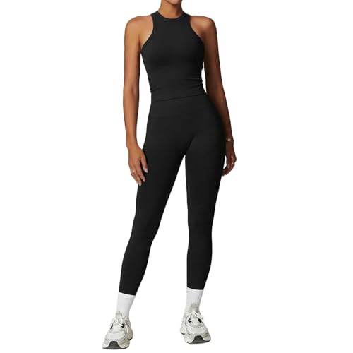 WANGSHUO Pantalon Femme 2pcs Set Gym Vêtements De Athletic Wear Yoga Costumes for Women Fitness Tracksuit Sports Bra Leggings Sports-Gris-s – Image 4