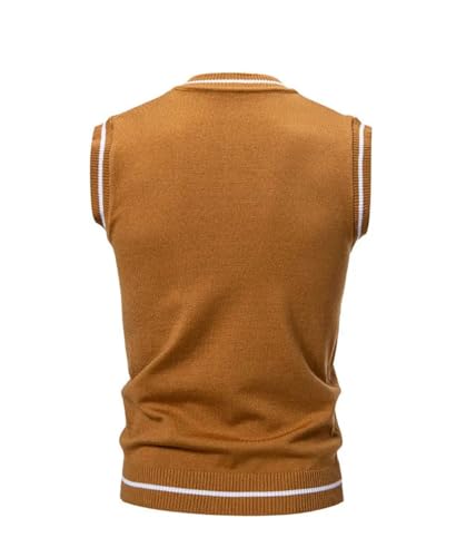 Dcvmvmn 2024 Winter Men's Sleeveless Sweater Vest Fashion Embroidered V-Neck Casual Warm Vest3