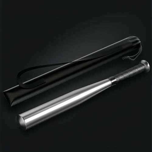 BDHD 野球バット 厚い合金鋼 金属製 ブラック シルバー 多機能 護身用バット 防水 滑り止めグリップ 人間工学設計 頑丈で耐久性あり トレーニング用 自衛用 家庭用防犯 車載用 コンパクト 携帯便利 室内・屋外兼用 強化 スポーツ用品 練習用 子供用