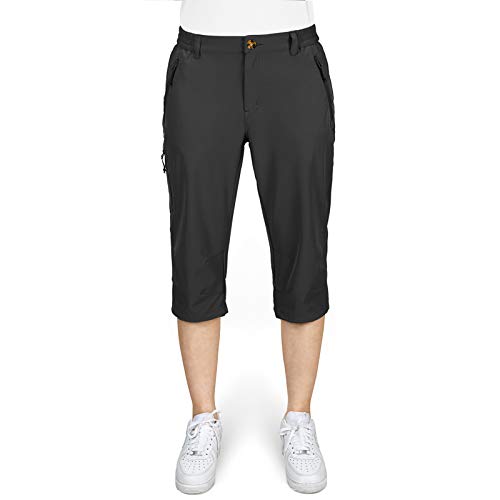 33,000Ft Women'S Capri Golf Pants Casual Quick Dry Upf 50+ Lightweight Stretch Cargo Hiking Pants With Pockets Black thumb #2
