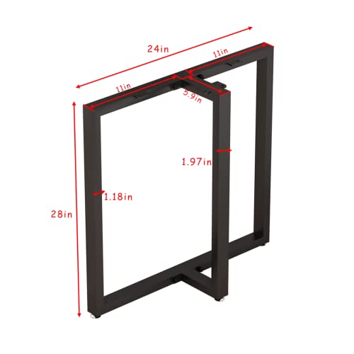 Black Metal Table Legs 28''inch Heavy Duty Metal Desk Legs,DIY Metal Legs for Table,Industrial Table Legs for Home Furniture(Without Plank)