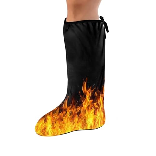 Uorisanigo Leg Cast Covers Fashionable Fire Flame Small Short Cast Sock Cast Cover Washable Leg Cast Sleeve for Foot Leg Decor Below The Knee Leg Protection Leg Cast Cover for Men Women Small