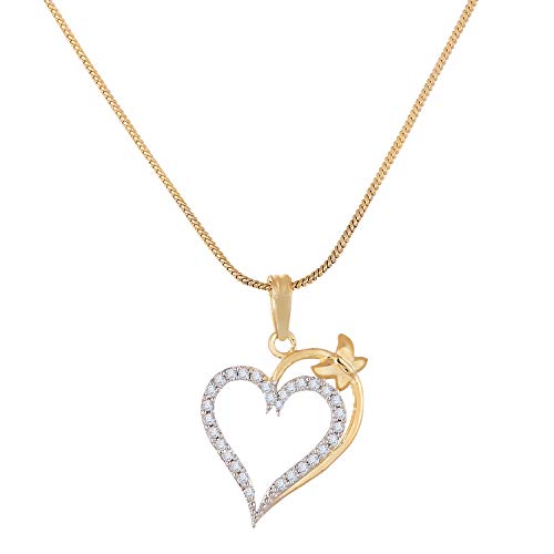 Heart Shape Pendant American Diamond Jewellery