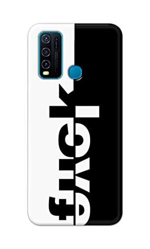 Image of PRINTFIDAA One Words Fukc Love Creative Art Innovative Wonderfull Printed Designer Hard Case for Vivo Y30 / Vivo Y50 Back Cover -(e) RPM1003