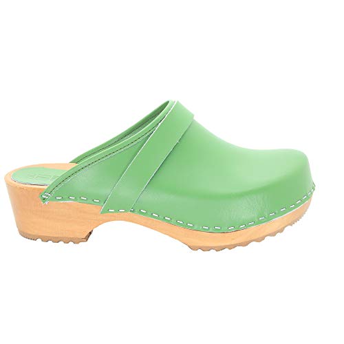 Image of Bjork Maja Wood Open Back Leather Clogs