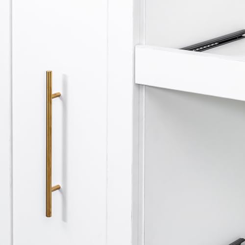 Image of Ball & Cast 71″Tall Freestanding Kitchen Pantry Cabinet with 2 Pull-Out Shelves,Versatile Farmhouse Pantry Storage Cabinet w /Pull-Out Storage Shelf and 4 Doors,for Kitchen and Dining Room,White