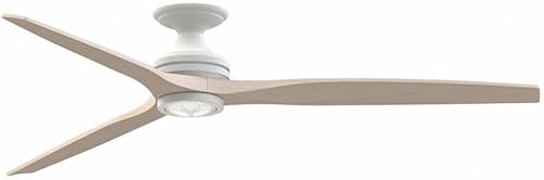 Miniatura 13 de Spitfire - Ventilador de techo empotrado de 3 aspas con kit de luz, 21.08 pulgadas de alto y 72 pulgadas de ancho, acabado de níquel cepillado,