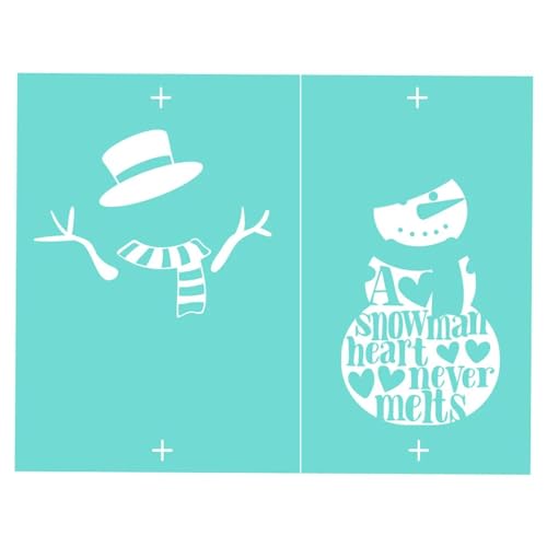 MANGOUSONG Screen Printing Kit,30x26cm Snowman Silk Screen Stencils Reusable Silkscreen Print Kit for Printing Handbag Decoration Template Seal Tool