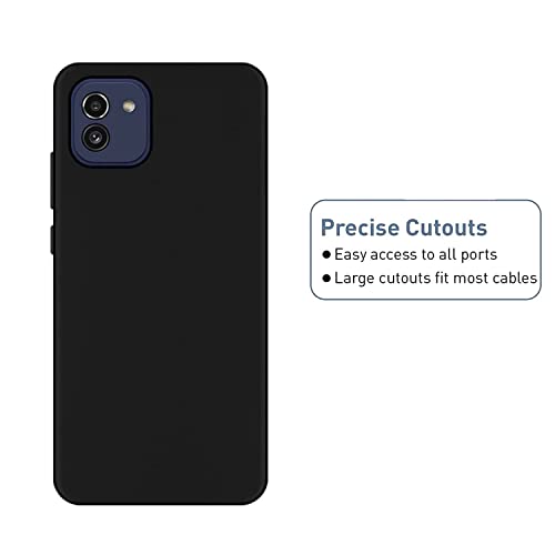 Image of HELLO ZONE Exclusive Matte Finish Soft Rubber Back Case Cover for Samsung Galaxy A03 - Black