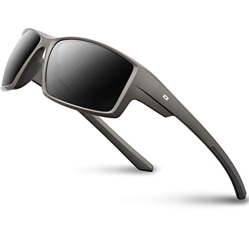 RIVBOS Polarized Mens Sunglasses Fashion UV Protection Sports Driving Baseball Golf Fishing RBS861-Grey polarized lens