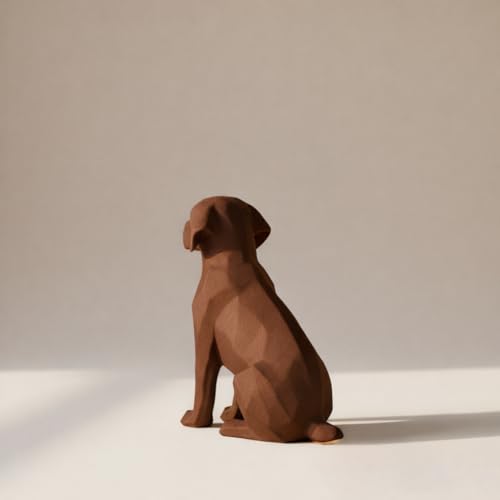Image of Eco-Friendly Dog Statue - Modern Home Decor Accent | Minimalist Pet-Inspired Sculpture for Living Room, Office & Gifts (Br)