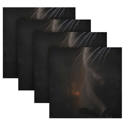 Servilletas de tela Black Cat set x6 cuadrados miniatura 5