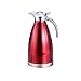 XBR Thermos de Cuisine Fioles isothermes 2L Thermos Cruche Bouteille d'eau Bouilloire Pot Tasse en Acier Inoxydable Thermos, Rouge
