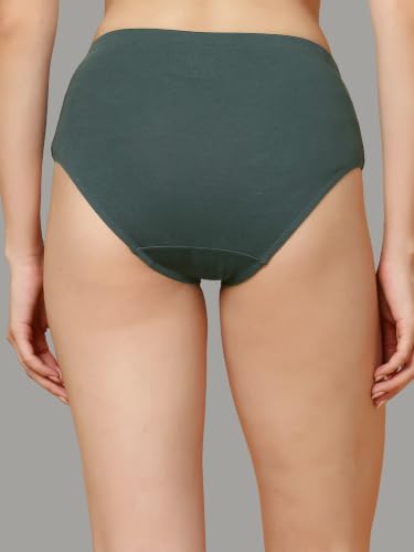 Image of SOIE Women High Rise Full Coverage Solid Colour Cotton Stretch Hipster Panty (Pack of 3)