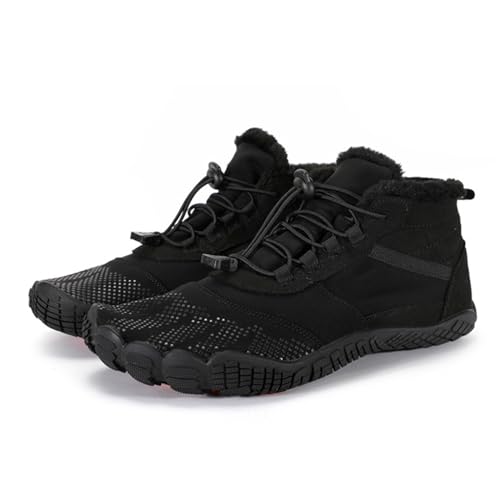 Helenbra Men's Plush Warm Hiking Snow Boots,Couple Lace Up Slip-on Soft Outdoor Travel Fashion Jogging Sock Sneakers Lightweight Barefoot Camping Backpacking Comfortable Winter Water Shoes4