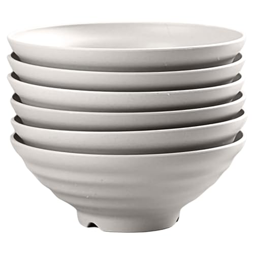 Image of Wheat Straw Salad Bowls Set (900ml) - Large Microwave Safe, Unbreakable & Stackable Bowls for Salad, Pasta, Soup, Ramen - BPA-Free, Eco-Friendly, Lightweight Serving Bowls for Kitchen (6, Beige)