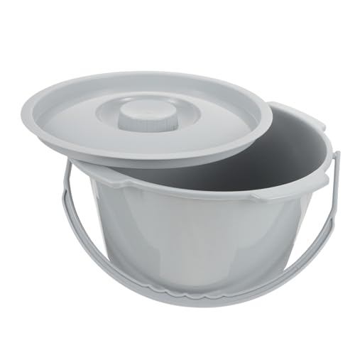 Lurrose 防滴バケツ便器椅子 非常用トイレポット 小便器ポット 蓋付き便器 ハンドル付きつぼみ スリムな蓋付きゴミ箱 高齢者のチャンバーポット 尿ポット プラスチック 長老 夜に