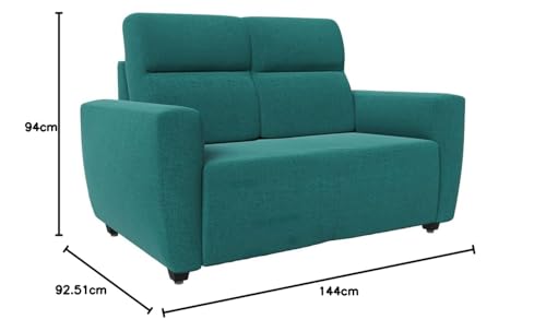 Image of Wakefit Sofa Set | 3 Year Warranty | Sofa 4 Seater, 4 Seater Sofa for Living Room, Wooden Sofa Set, Sofa Set 2+1+1 Seater - Belize(Reflection : Aqua Blue)