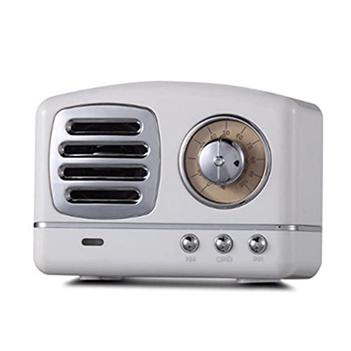 Altoparlante Bluetooth portatile retrò, palmare digitale stereo Tfmp3 Player Speaker con FM ricaricabile, usato per la casa Radio Bluetooth Audio (bianco)