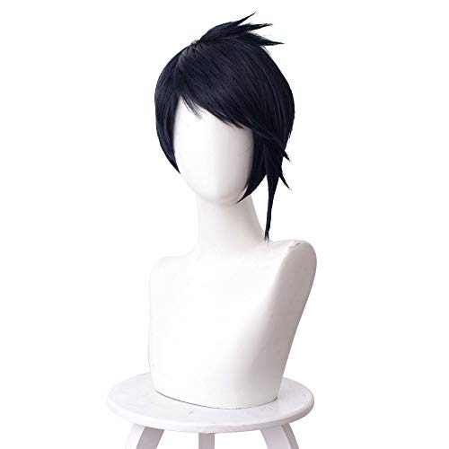 Pattistore LOL Hero League Aphelios Cosplay Wig Navy Short Hair Anime Character Costume for Halloween
