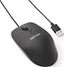 Amazon Basics Responsive and Precise 3-Button Wired USB Computer Mouse with Scrolling and Tracking, Single, Black