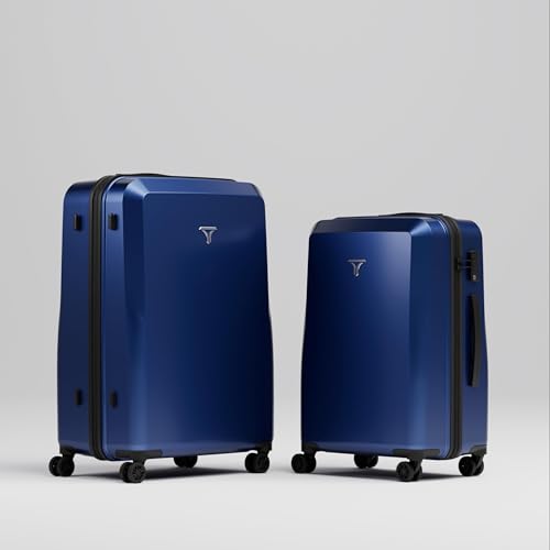 Image of Check-in Combo (Large - 75cm and Medium - 65cm) Trolley Bag & Free Backpack, Built-in Digital Weighing Scale, Cup Holder, 8 Smooth Wheels, ABS Hooks, PC Hard-Shell (Checkin Combo, Indigo)