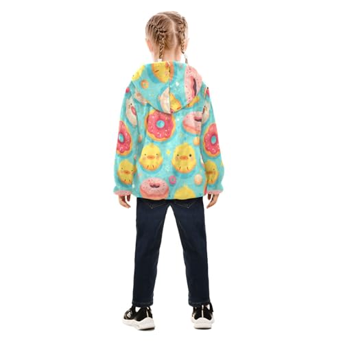 GuoChe Donut Plums Girls Sherpa Jacket With Hood4