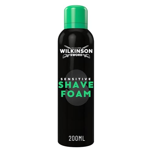 Wilkinson Sword Sensitive Shave Foam Great Addition to Wash Bags for Mens Grooming Shaving Foam for Men Sensitive Skin 200ml